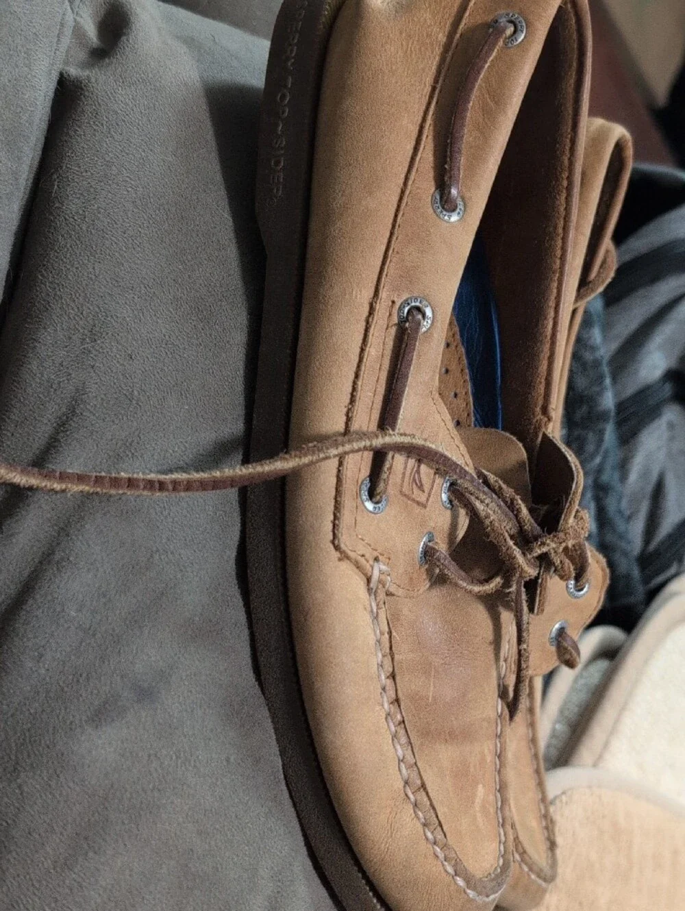Sperry Dark Brown Boat Shoe Sole with Contrast Stitching